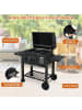 COSTWAY Holzkohlegrill Grillwagen in Schwarz