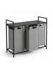 relaxdays Wäschekorb in Schwarz/ Grau - (B)92,5 x (H)73 x (T)33 cm