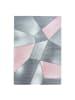 KADIMA DESIGN Teppich Kurzflor Geometrisch Polypropylen Wohnzimmer in Pink