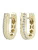 Adeliás Damen Ohrringe – Klappcreole aus 333 Gold mit Zirkonia in gold