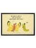 Mr. & Mrs. Panda Eingangsteppich Raupe Schmetterling mit Spruch in Gelb Pastell