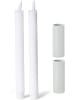 Novaliv 2er-Set Kerzenständer magnetisch Weiss 2,8x5cm mit Premium LED-Stabker in Weiß