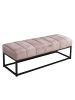 KADIMA DESIGN Sitzbank Samt 108x40x40 cm Flur Polsterbank mit Metallgestell in Rosa