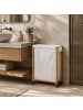 NUXIO Wäschekorb aus Bambus mit Rollen in Beige, (B) 28 x (H) 80 x (L) 55 cm