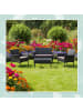 relaxdays 4-tlg. Gartenmöbel-Set "Rattan" in Schwarz