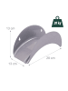 relaxdays 3 x Schlauchhalter in Silber - (B)28 x (H)13 x (T)13 cm