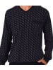 NORMANN Langarm Schlafanzug Pyjama Bündchen Minimal-Print in marine
