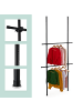 relaxdays Garderobensystem in Schwarz - (B)75-120 x (H)165-300 x (T)11 cm