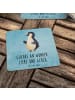 Mr. & Mrs. Panda Tassenuntersetzer Pinguin Marienkäfer mit Spruch in Eisblau