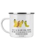 Mr. & Mrs. Panda Camping Emaille Tasse Scheidung Neuanfang mit S... in Weiß