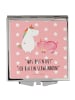 Mr. & Mrs. Panda Reise Spiegel Einhorn Schwein mit Spruch in Rot Pastell