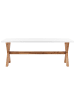 Beliani 7-tlg Gartentisch Set OLBIA in Weiß/Beige/Braun