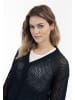 DreiMaster Vintage Damen Weitmaschige Strickjacke in Marine