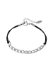 faina Women Cable Chain Cord Bracelet in Silver Black