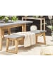 Beliani Gartenbank ORIA in Grau/Braun - (W) 160 x (H) 45 x (L) 40 cm