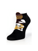 COFI 1453 Kurze Socken für Damen aus Baumwollmischung mit Pandamuster in Schwarz