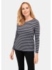 GOLDNER Kurzgröße:  Jerseyshirt mit Streifenmuster in marine / grau
