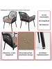 MCW 2er-Set Gartenstuhl O12, Anthrazit, Bezug hellgrau