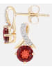 Diamant L'éternel Ohrringe aus 375 Gelbgold mit 0.7 Karat Diamant mit Granat