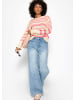 SASSYCLASSY Gestreifter Baumwoll-Pullover in Rosa