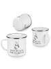 Mr. & Mrs. Panda Camping Emaille Tasse Klarinette Geheimnis mit ... in Weiß