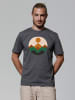 wat? Apparel T-Shirt Geometric Landscape 2 in Grau