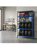 relaxdays Reifenregal in Blau - (B)110 x (H)210 x (T)40 cm
