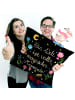 Mr. & Mrs. Panda Kissen Magische Welt mit Spruch in Bunt