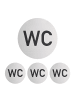 relaxdays 4 x WC Schild in Silber