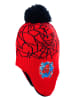 Spiderman Kinder Wintermütze Jungen mit Bommel und Ohrenschutz in Rot