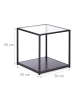 relaxdays Beistelltisch in Schwarz - (B)50 x (H)50 x (T)50 cm