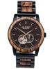 Holzkern Herrenuhr Automatik San Francisco Zebrano/Ahorn Schwarz