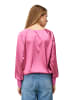Zero  Satinbluse mit Strickbündchen in Raspberry Velvet