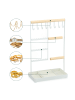 relaxdays Schmuckständer in Weiß/ Natur - (B)19,5 x (H)32,5 x (T)11 cm
