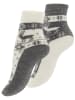 Yenita® 4 Paar Damen Thermosocken mit Innenfutter, Vollfrottee in weiss/grau