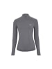 DANISH ENDURANCE Langarmshirt Half Zip in grau meliert