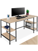 tectake Computer-Schreibtisch Stoke 137 x 55 x 75 cm, Industrial Holz hell, Eiche Sonoma