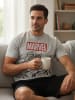 Marvel MARVEL Schlafanzug Pyjama Set Kurzarm Oberteil mit Hose in grau