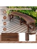 COSTWAY Gartenbank gebogen 3 Sitzer in Braun