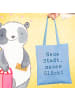 Mr. & Mrs. Panda Jutebeutel Spruch Umzug neue Stadt mit Spruch in Sky Blue