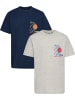 Hummel T-Shirt Hmljr Reg Kinder in LIGHT GREY MELANGE/DRESS BLUES