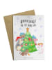 Mr. & Mrs. Panda Grußkarte Weihnachtsbaum schmücken mit Spruch in Weiß