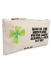 Mr. & Mrs. Panda Schminktasche Blume Kleeblatt mit Spruch in Weiß