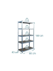 relaxdays Schwerlastregal in Silber - (B)90 x (H)180 x (T)40 cm