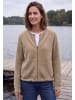 Cecil Featheryarn Mix Zipper Cardiga in Creamy Mocha Melange