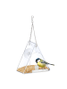 relaxdays Vogelfutterhaus in Transparent - (B)12,5 x (H)13 x (T)7,5 cm