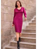 Alba Moda Jerseykleid mit Wasserfallkragen in pink
