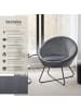tectake Cocktailsessel Centera, 83 x 73 x 82 cm, Samtoptik anthrazit