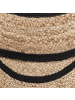 Beliani Geflochtener Teppich BUKSE in Beige/Schwarz - (W) 140 x (H) 0.7 x (L) 140 cm