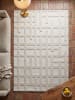 KADIMA DESIGN Hochflor-Teppich fussbodenheizung-geeignet FORSS Labyrinth-Relief Flur in Creme